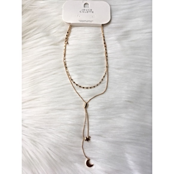 Unique Gold Adjustable Layered Necklace - Picture 2 of 4